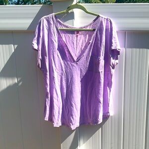 Lilly Pulitzer Light Purple 100% Linen Top